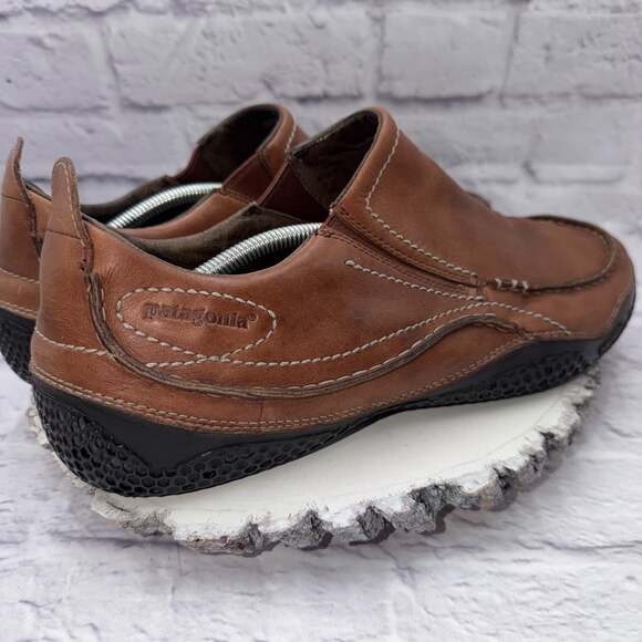 Patagonia Other - Patagonia Mens Cardon Skywalk Slip-On Size 14 Brown Leather Loafers Shoes